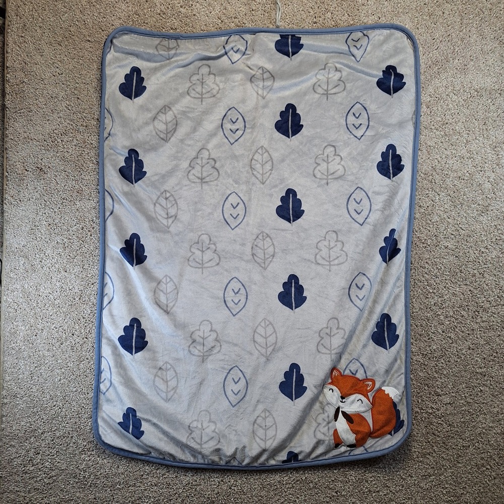 Lambs & Ivy Baby Blanket Multicolor Fox Echo Leaf Sherpa Everyday Cute
